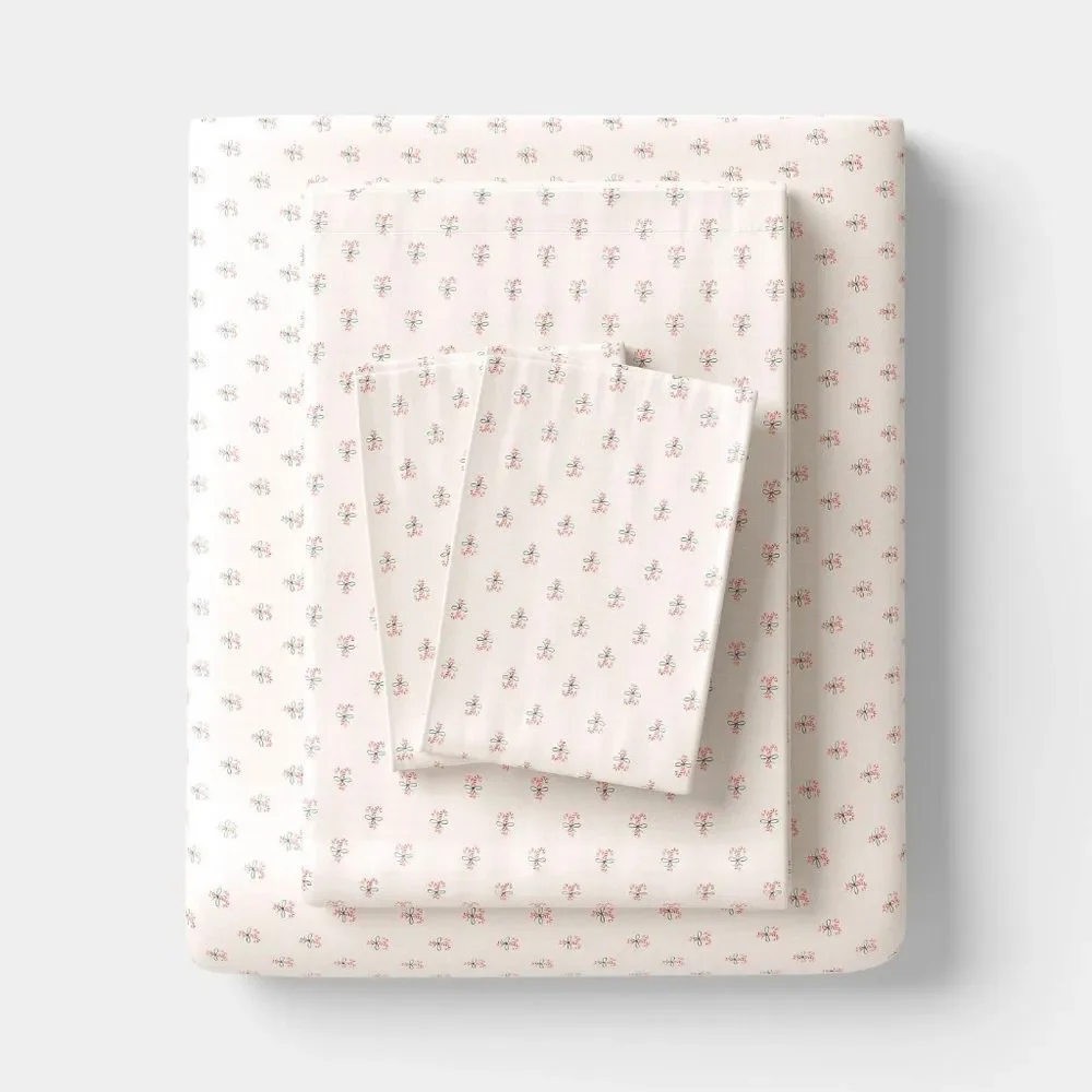 Full Christmas Holiday Cotton Sateen Sheet Set Candy Canes  Wondershop New